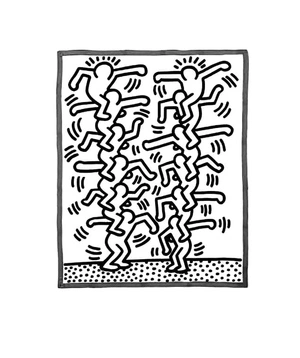 Página para Colorir Página para colorir imprimível com arte de Keith Haring