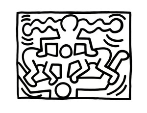 Página para Colorir Página para Colorir Inspirada na Arte de Keith Haring