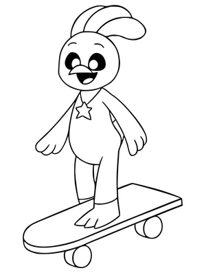 Galinha em cima do skate, fácil GalinhaChutadora coloring page, free printable