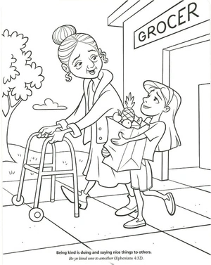 Página para Colorir Praticando a Gentileza