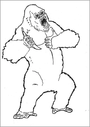 Página para Colorir Rei Kong Furioso