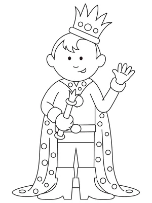 Página para Colorir Um Rei Menino