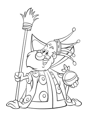 Página para Colorir Um Rei em um Desenho Animado