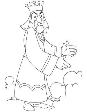 Página para Colorir Rei Cartoon