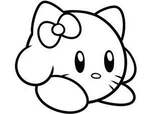 Página para Colorir Hello Kitty Kirby