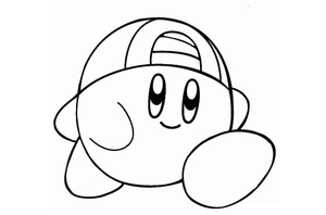 Página para Colorir Kirby Correndo com um Sorriso