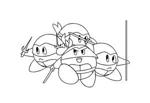 Página para Colorir Equipe Kirby