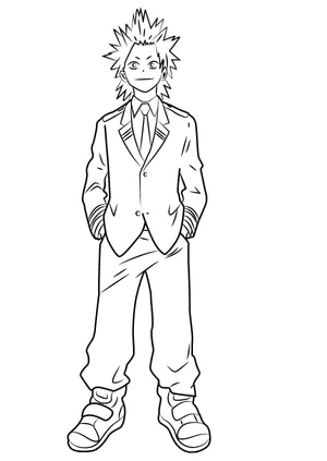 Página para Colorir Eijiro Kirishima do anime My Hero Academia