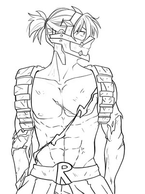 Página para Colorir Incrível Kirishima