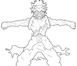 Página para Colorir Kirishima Eijiro do anime My Hero Academia