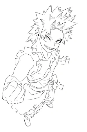 Página para Colorir Página para Colorir Kirishima para Imprimir