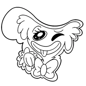 Doce Beijinho Suzie piscando, fácil Kissy Missy coloring page, free printable