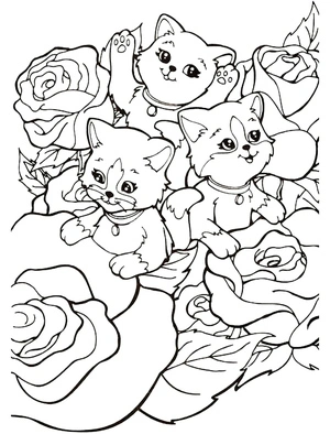 Página para Colorir Gatinhos para Adoção