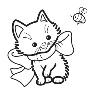 Página para Colorir Kitty e Bee