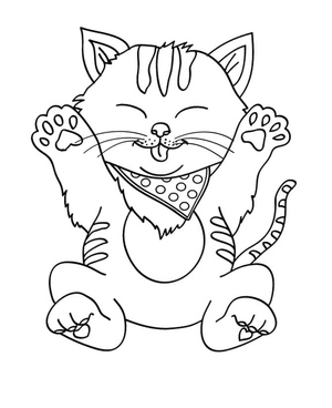 Página para Colorir: Gatinho Brincalhão