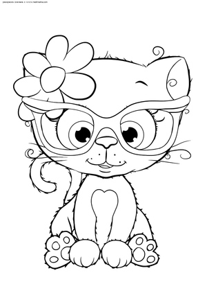 Página para Colorir de Gatinho Grátis para Imprimir
