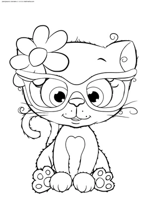 Página para Colorir Página para Colorir de Gatinho Grátis para Imprimir