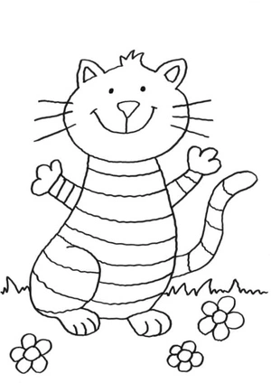 Página para Colorir Gato Simples