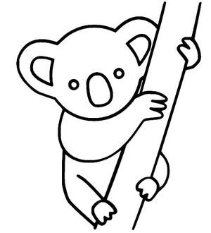 Página para Colorir Página para Colorir Fácil de Coala para Imprimir