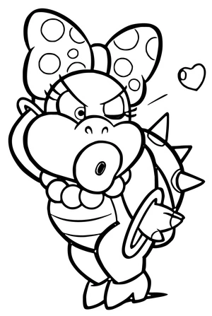 Página para Colorir Wendy O Koopa Elegante