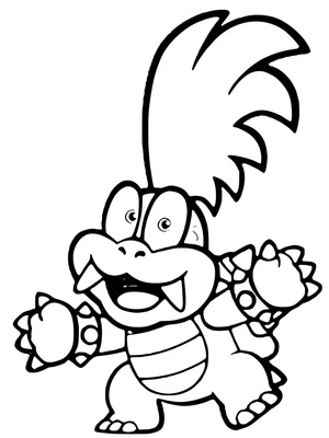 Página para Colorir Larry, o Koopa Amigável