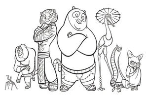 Página para Colorir Uma Lista Completa dos Melhores Especialistas em Kung Fu