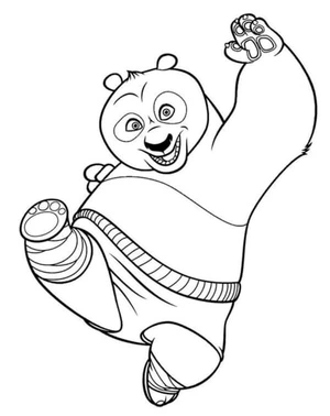 Página para Colorir Panda Dançante