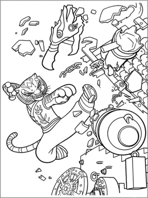Página para Colorir Majestoso Kung Fu Panda