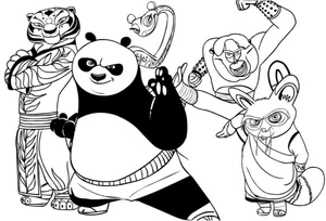 Página para Colorir Mestre Shifu Treinou Guerreiros Excepcionais