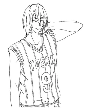 Murasakibara Atsushi relaxando, medium Kuroko No Basket coloring page, free printable