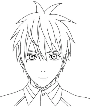 Kuroko sorrindo, página de colorir detalhada Kuroko No Basket, grátis para imprimir