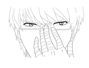 Shintarou Midorima ajustando os óculos, página para colorir detalhada de Kuroko No Basket, grátis para imprimir