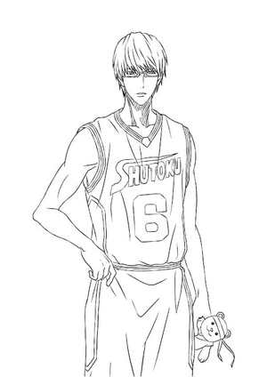 Shintarou Midorima com uniforme, medium Kuroko No Basket coloring page, free printable