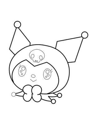 Página para Colorir Retrato Fofo da Kuromi