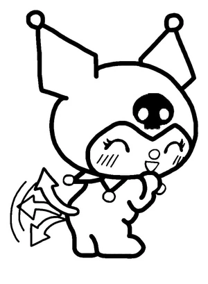Página para Colorir Kuromi Fofa