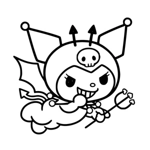 Página para Colorir Kuromi Diabólica