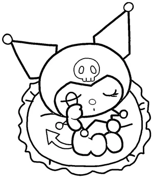 Página para Colorir Kuromi Sonhadora