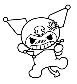 Página para Colorir Kuromi Furiosa