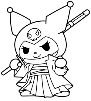 Página para Colorir Incrível Kuromi