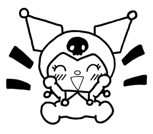 Página para Colorir Kuromi Alegre