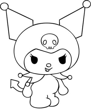 Página para Colorir Kuromi da Sanrio