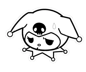 Página para Colorir Kuromi Se Sentindo Triste