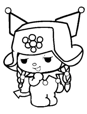 Página para Colorir Kuromi Mamezuku