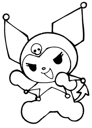 Página para Colorir Página de Colorir Estilosa da Kuromi