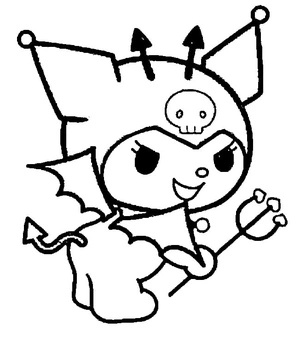 Página para Colorir Kuromi, a Diabinha