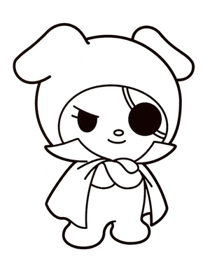 Página para Colorir Kuromi, a Magnífica