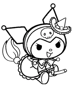 Página para Colorir Kuromi a Bruxa