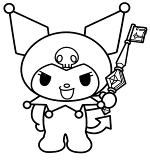 Página para Colorir Kuromi com uma Chave