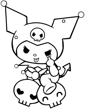 Página para Colorir Por favor, refira-se a ela como "Nice Kuromi" em vez de "Sweet Kuromi".