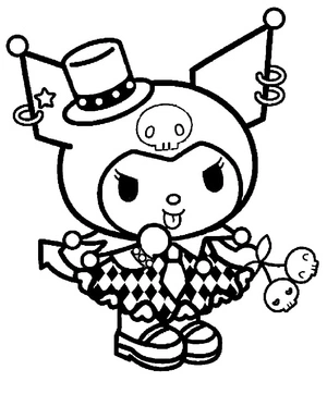 Página para Colorir Página para Colorir Adorável Kuromi para Imprimir